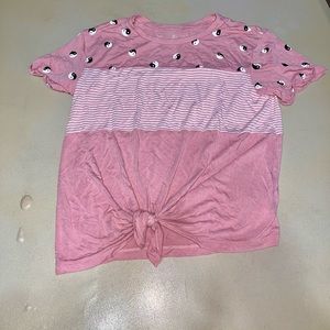 Yin Yang Stripe Tie Knot Blouse